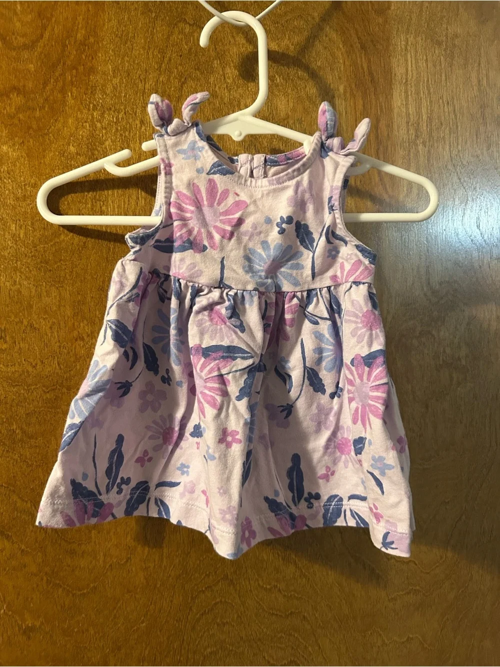 Carter's Lavender and Pink Floral Tie-Shoulder Dress